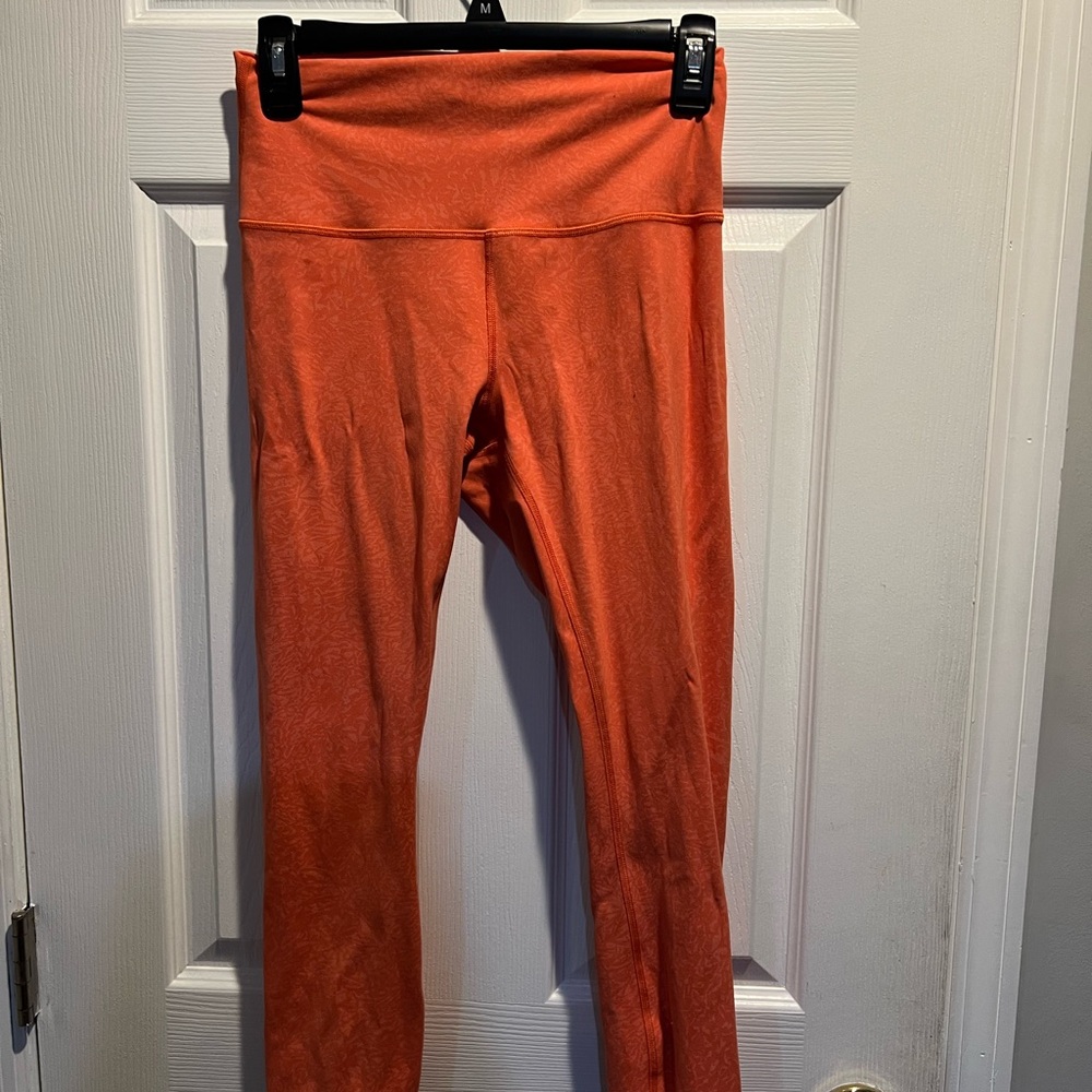 Orange lululemon patterned leggings
